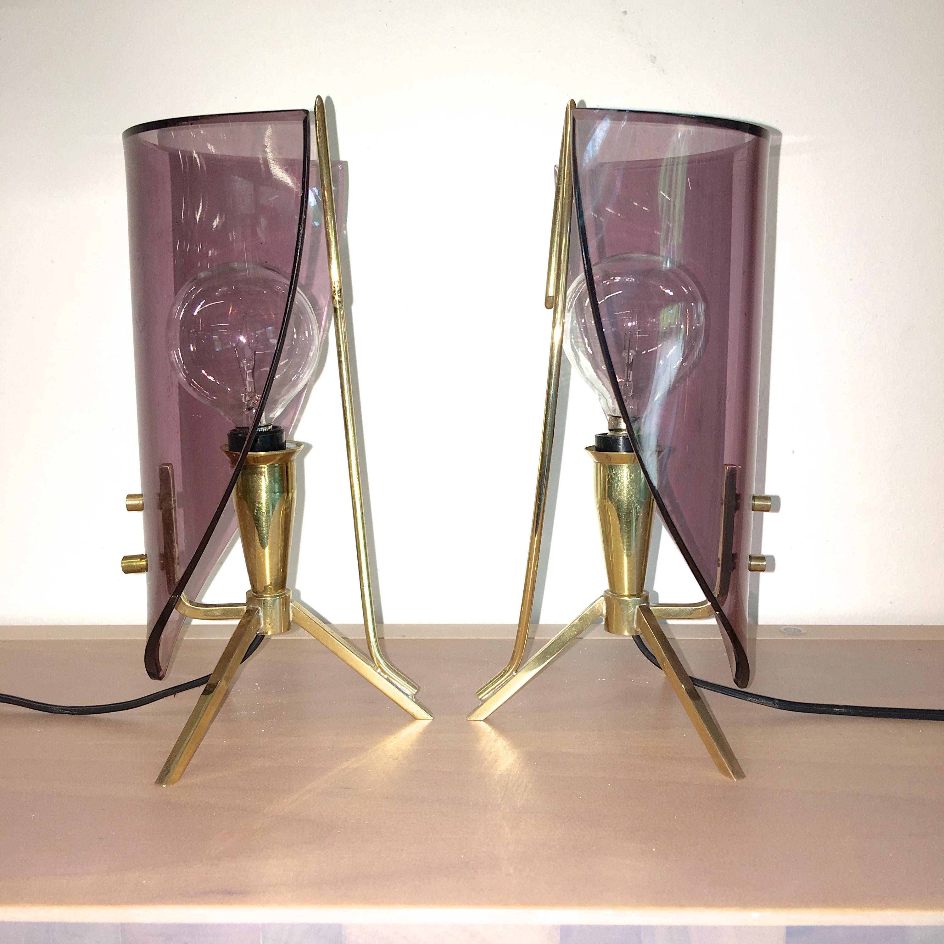 Pair of Stilux Milano Boudoir Lamps For Sale 2