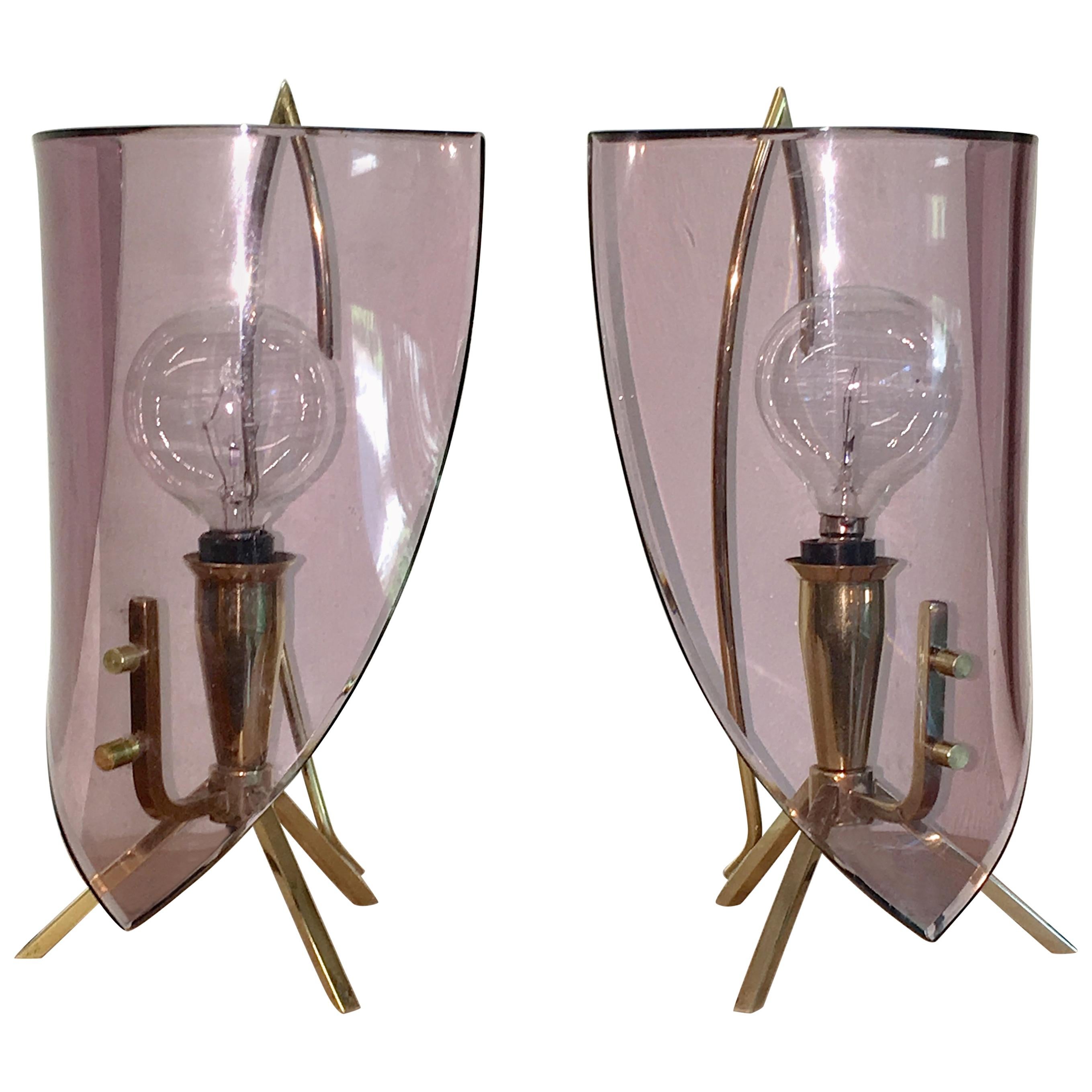 Pair of Stilux Milano Boudoir Lamps For Sale