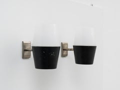 Pair of Stilux Perspex and Black Metal Articulating Sconces by Stilux 1960s