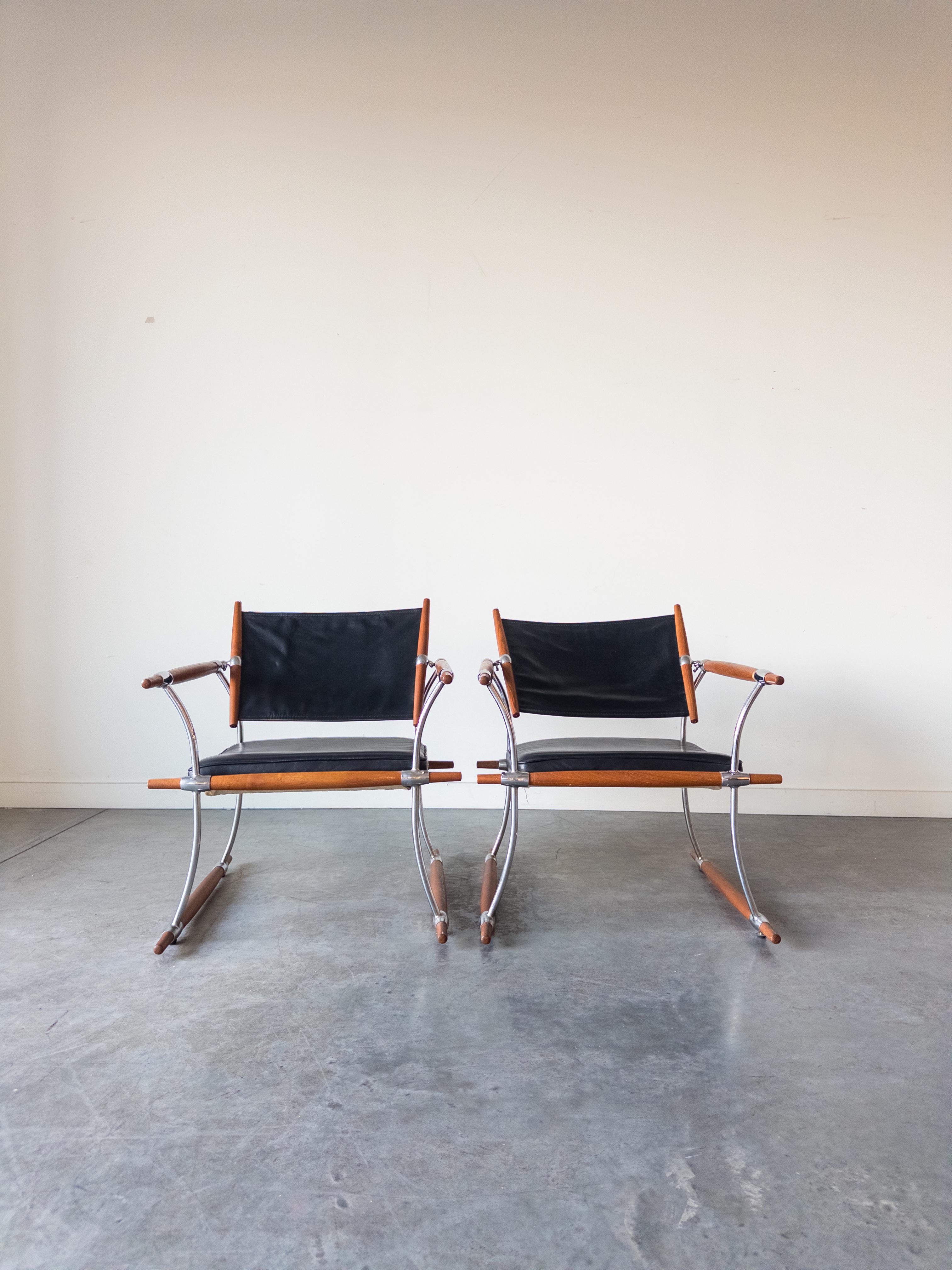 Pair of Stokke Lounge Chairs by Jens H. Quistgaard for Nissen Langaa, 1960s Danés en venta