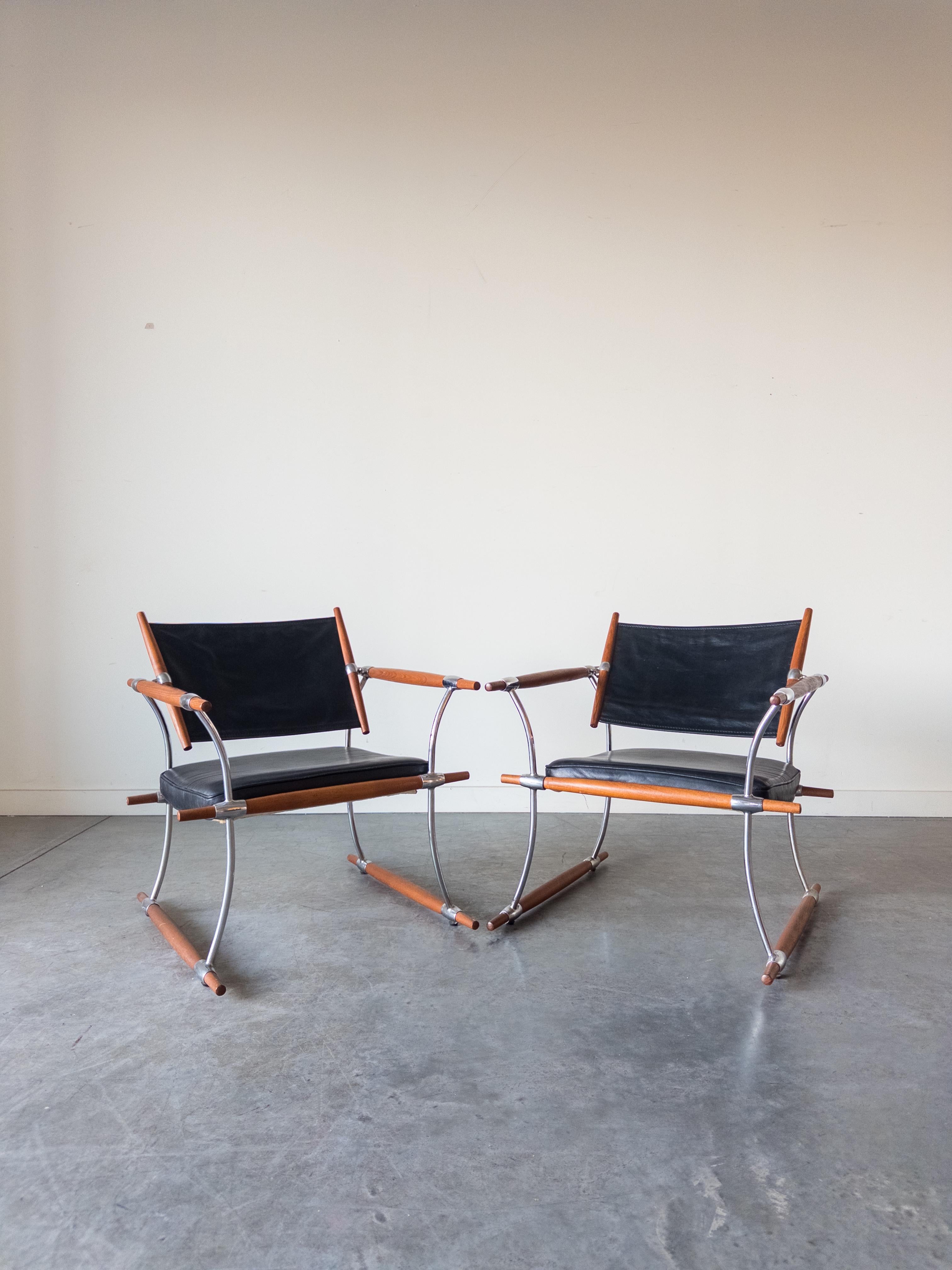 Pair of Stokke Lounge Chairs by Jens H. Quistgaard for Nissen Langaa, 1960s en venta