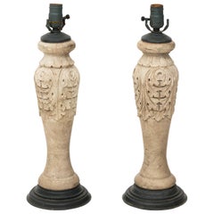 Pair of Stone Baluster Lamps