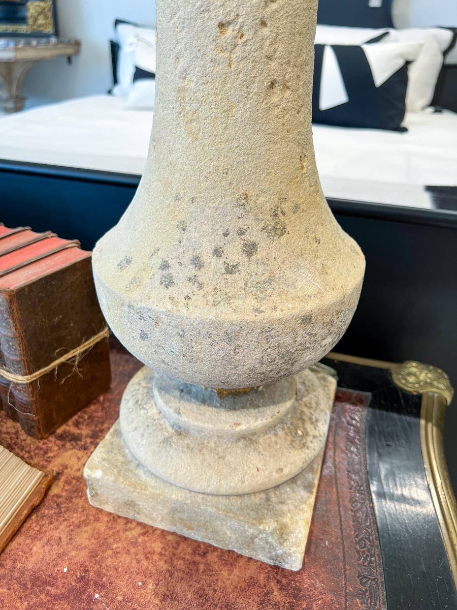 Pair of Stone Balustrade Lamps For Sale 1