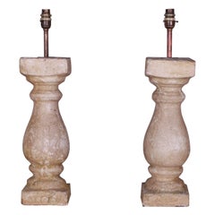Pair of Stone Balustrade Table Lamps