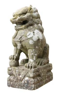 Pair of Stone Chinese Guardian Foo / Fu Dogs