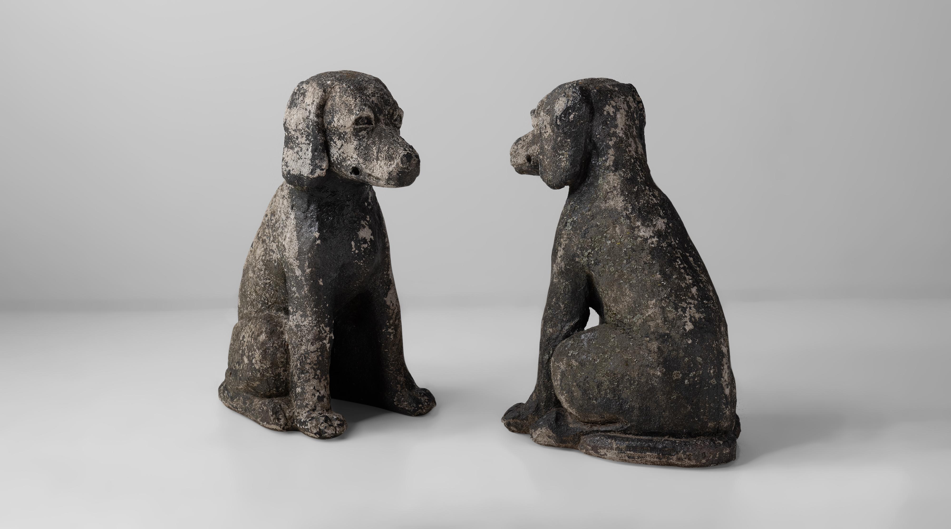 American Pair of Stone Dogs