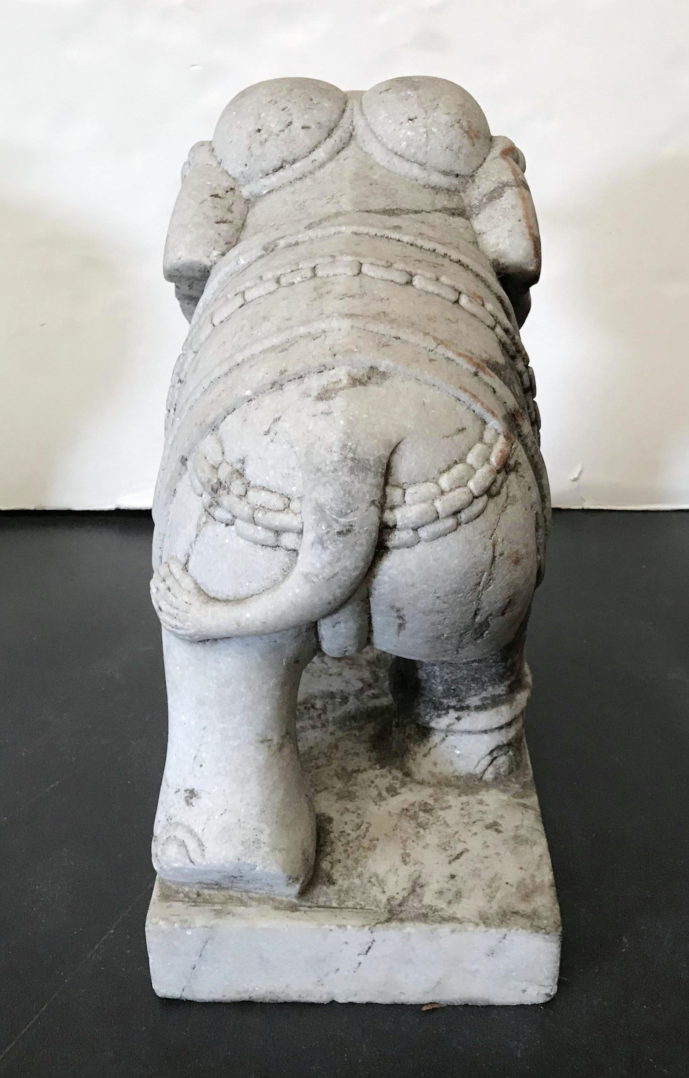 Pair of Stone Elephants For Sale 7