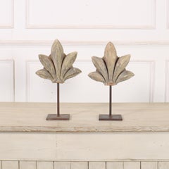 Pair of Stone Fragments on Stand