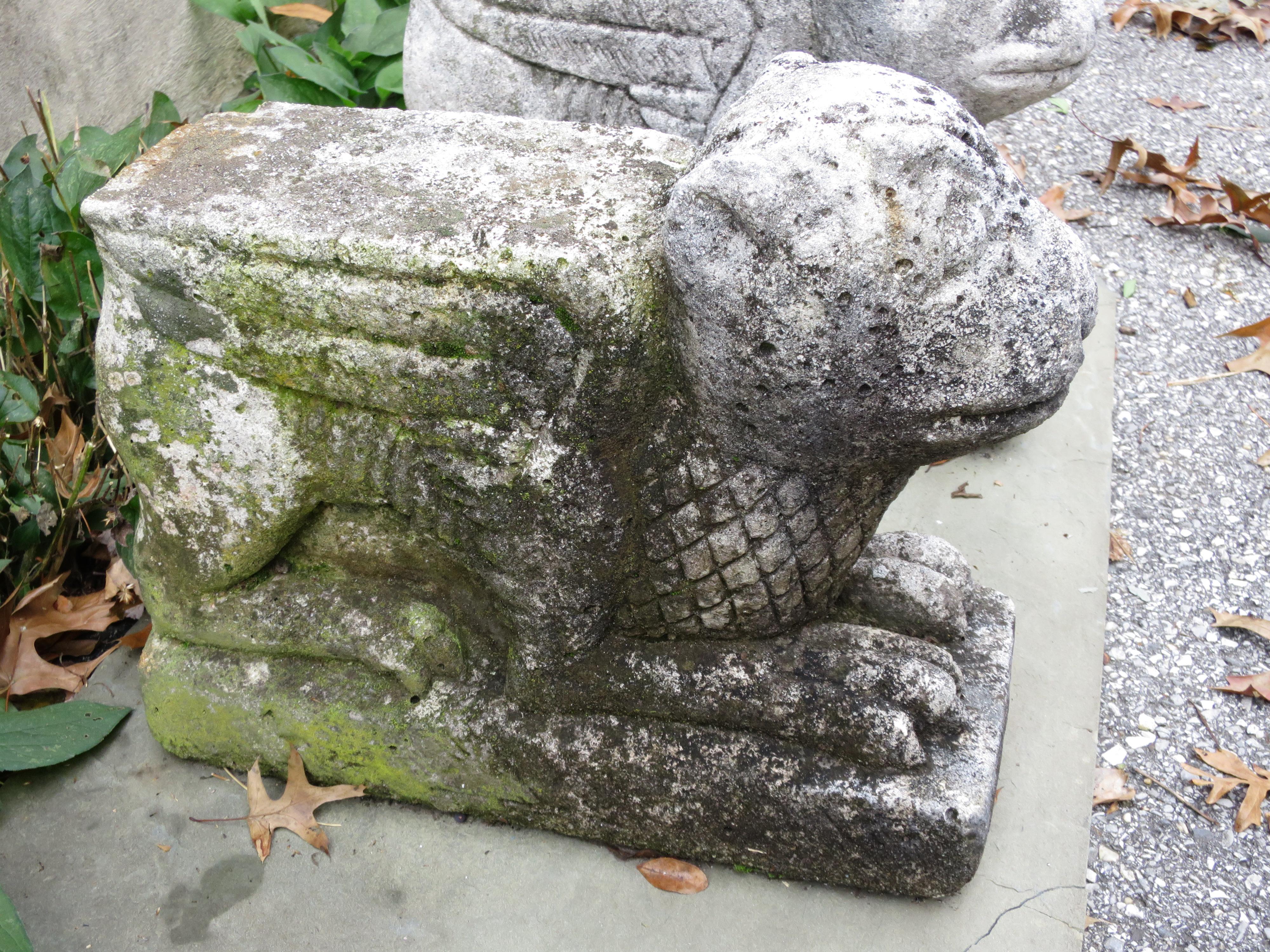 Pair of Stone Garden Griffins In Good Condition In Washington, DC