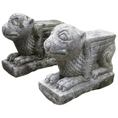 Pair of Stone Garden Griffins