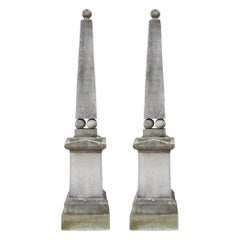 Pair of Stone Garden Obelisks