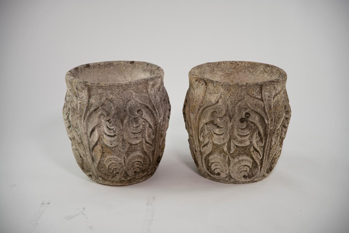 Victorian Pair of Stone Garden Urns