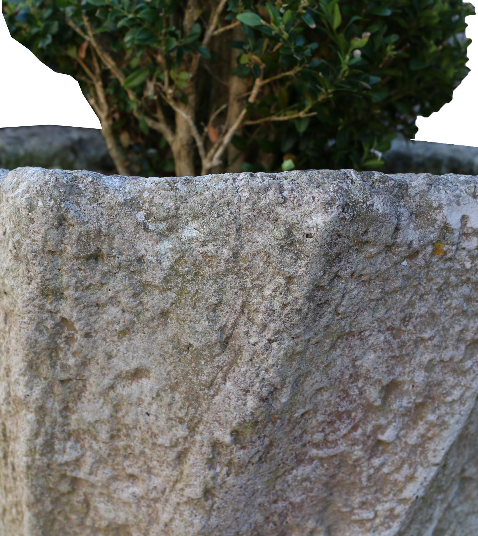 European Pair Of Stone Garden Urns or Planters