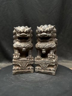 Pair of Stone Guardian Lions – Feng Shui Protection & Wealth Attraction Statues