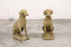 Pair of Stone Labrador Garden Statues