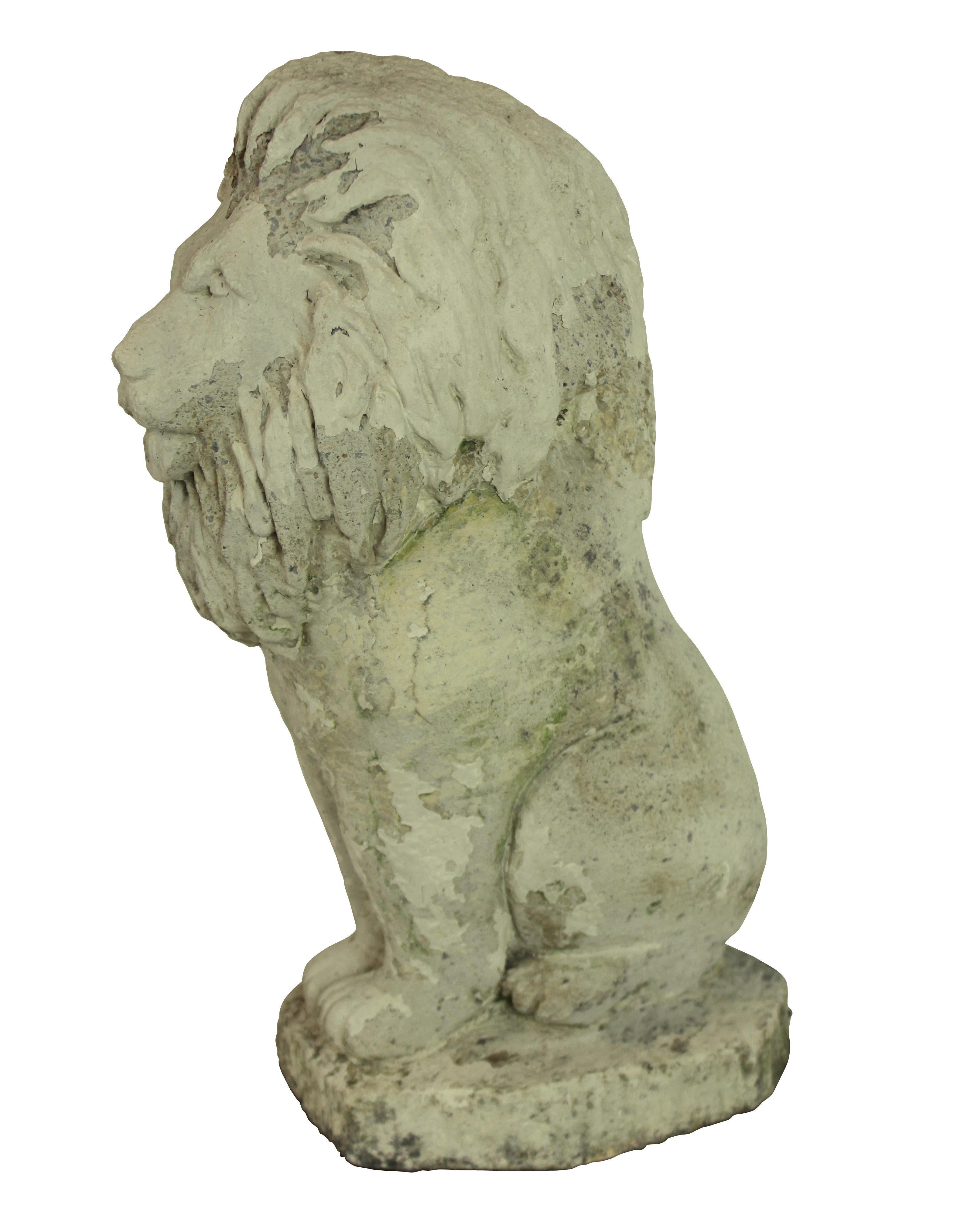Stoneware Pair of Stone Lion Lamps
