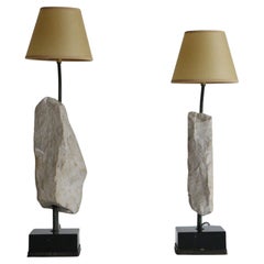 Pair of Stone Table Lamps, Circa 1960
s.