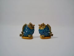 Pair of Stoneware Fish Figures by Willi Fischer, Sweden, 1970s