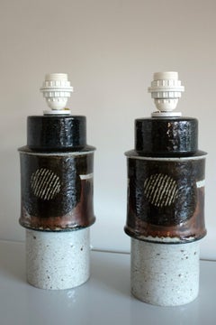 Coppia di lampade in gres di Inger Persson