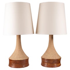 Pair of Stoneware Lamps, France 1960
s