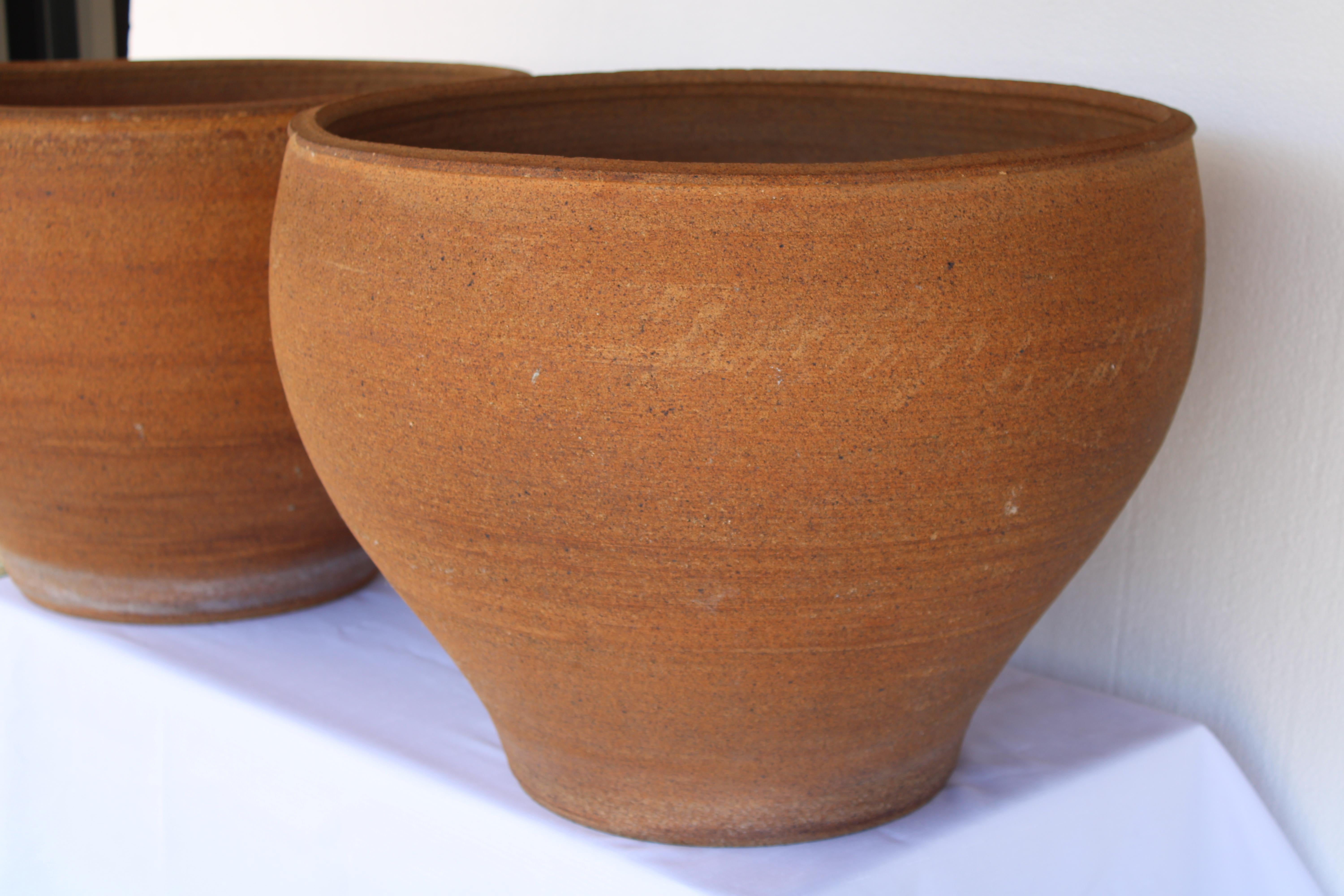 Pair of Stoneware Planters by David Cressey For Sale 1