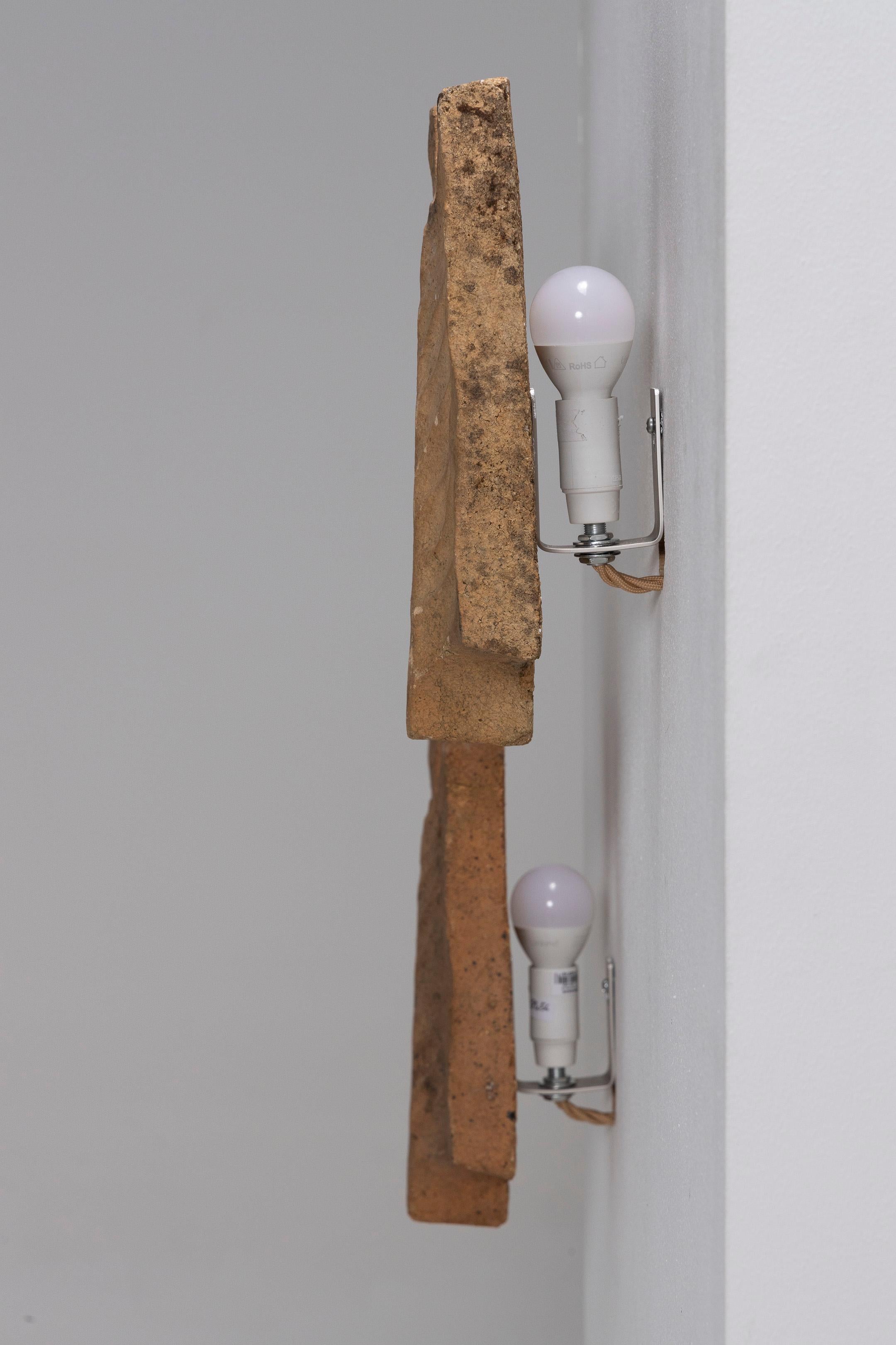 Pair of stoneware wall lights by Georges Jouve 5