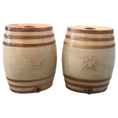 Pair of Stoneware Wine Kegs, circa 1850