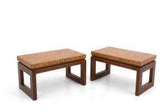 Pair of Stools American Cork by Paul Frakl in Brown Wood, 1960s