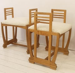 Pair of Stools Attributed to Gustave Serrurier-Bovy, New Seating Upholstery