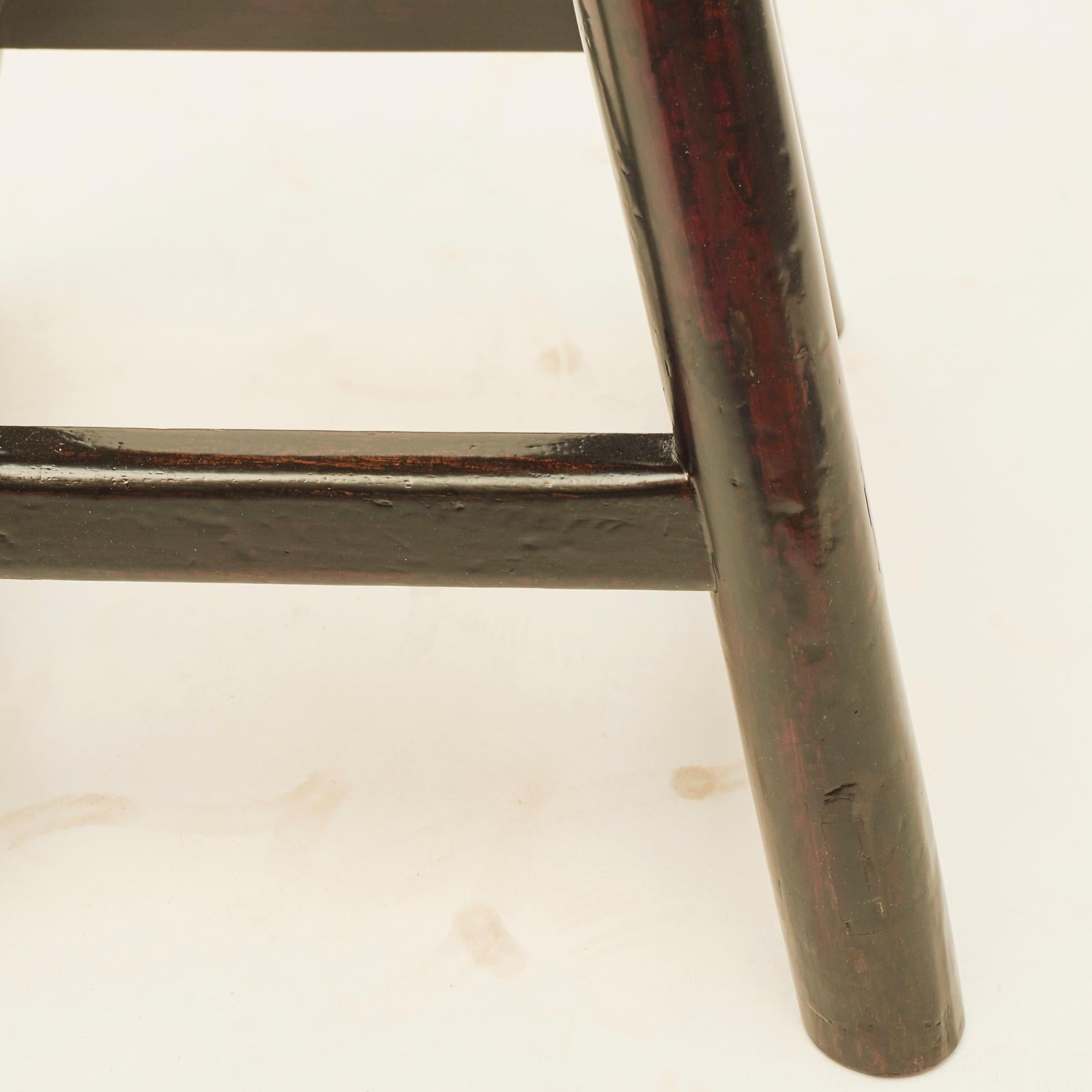 20th Century Stool, Black Lacquer with Beautiful Patina