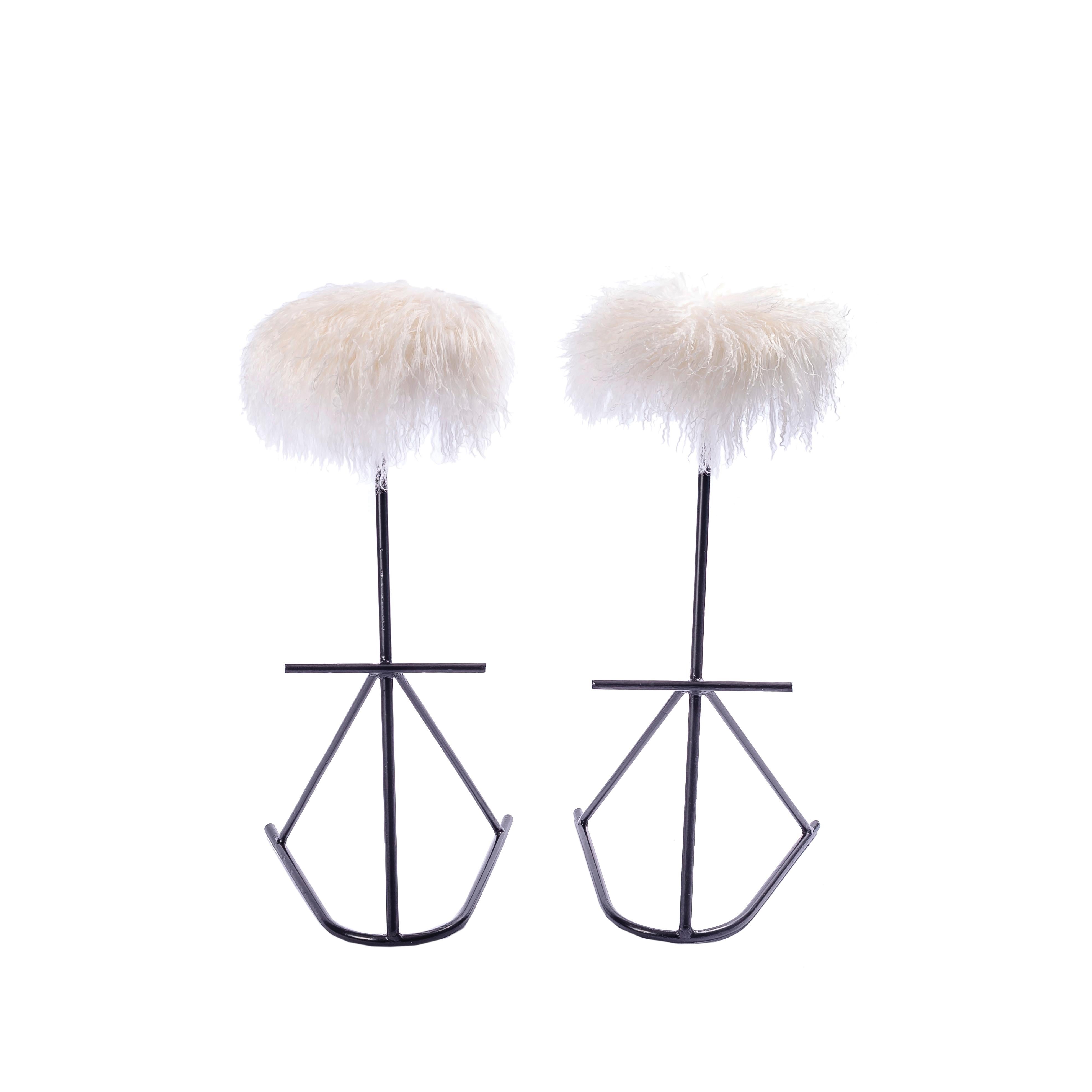 Mid-Century Modern Paire de tabourets par Anonymous, Modernité brésilienne du milieu du siècle, 1960s en vente