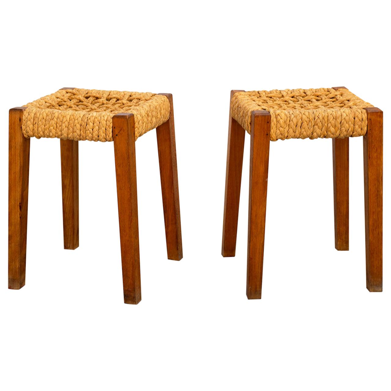 Pair of Stools by Audoux Minet