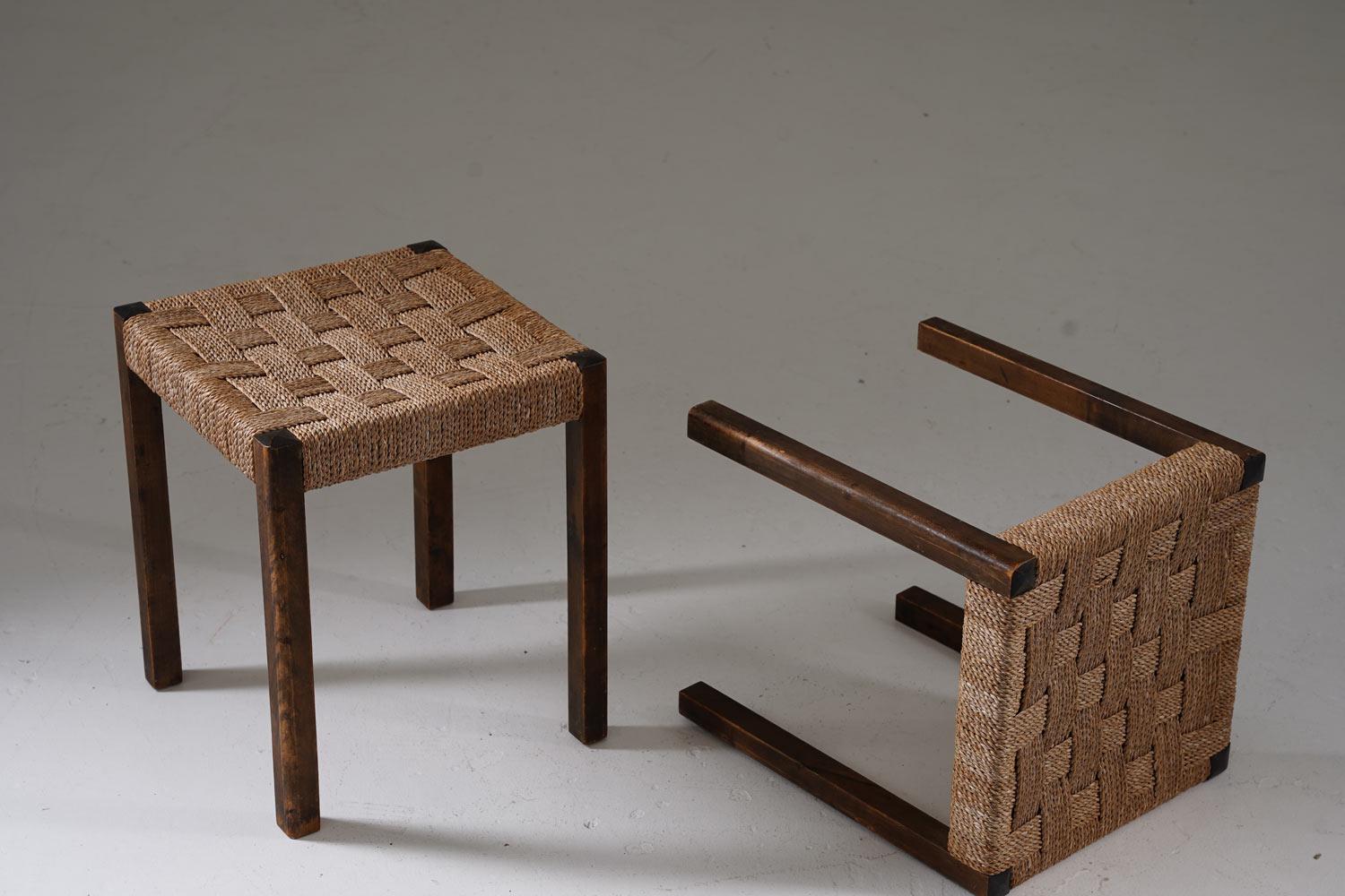 Scandinavian Modern Pair of Stools by Axel Larsson for Bodafors, Sweden For Sale