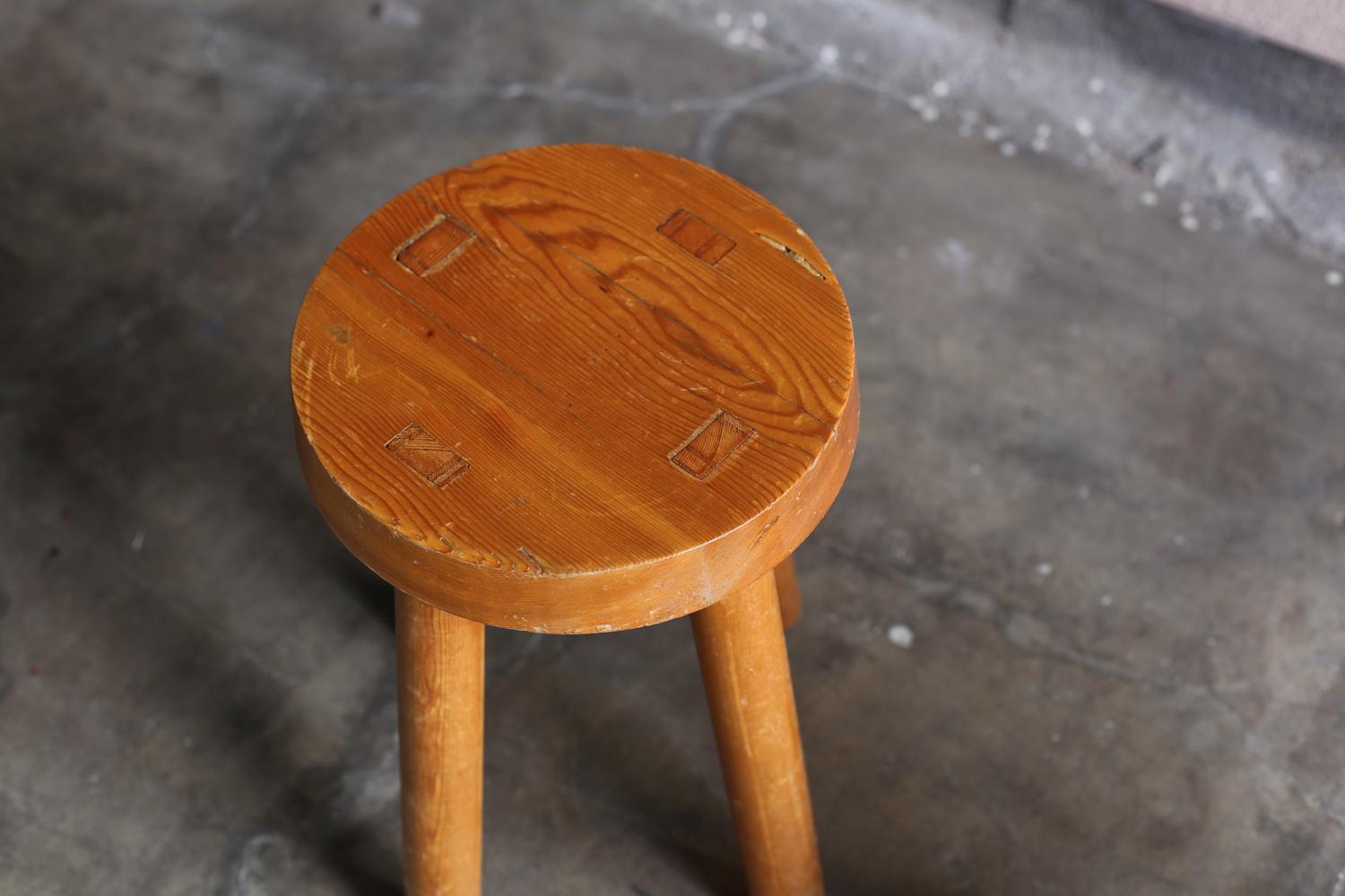 Pair of Stools by Charlotte Perriand for Les Arcs For Sale 2