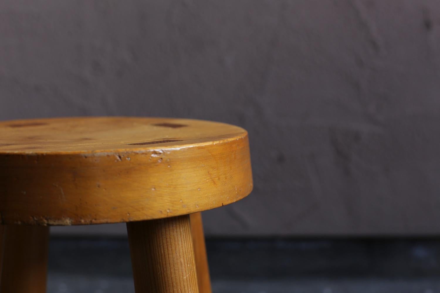 Pair of Stools by Charlotte Perriand for Les Arcs For Sale 1