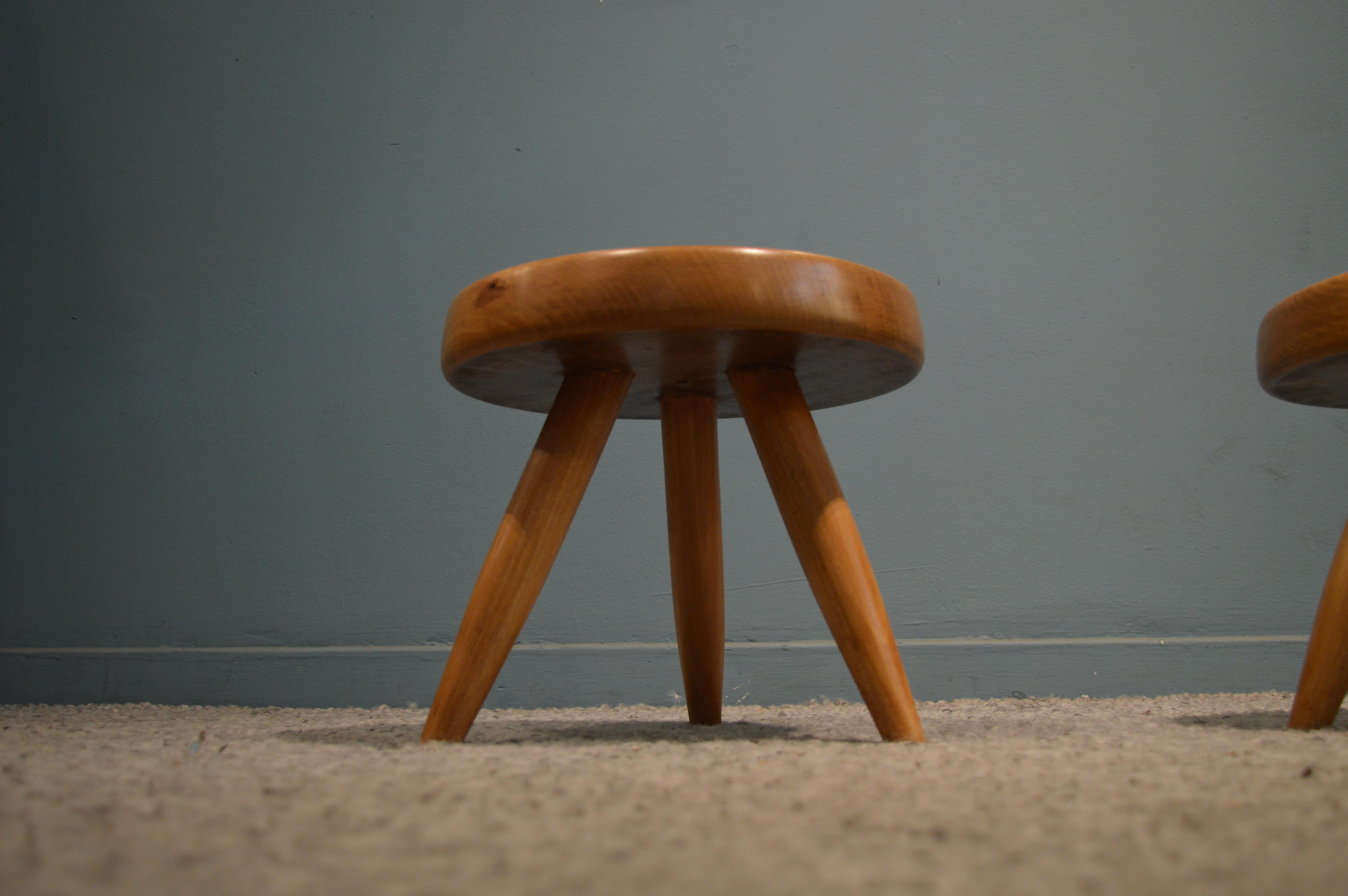 Mid-20th Century Pair of Stools by Charlotte Perriand