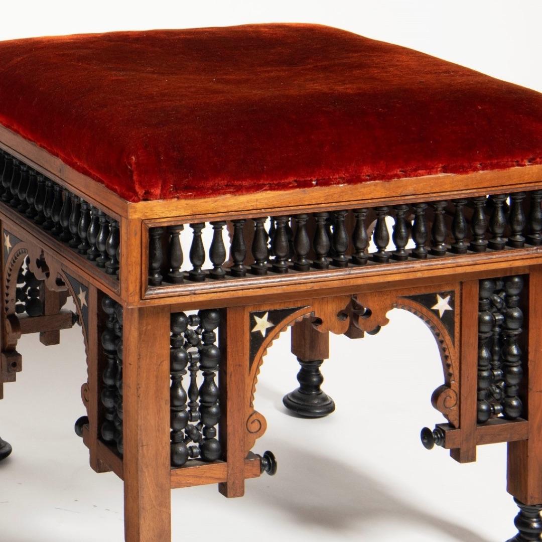 19th Century Pair of stools by Giuseppe Parvis (1831-1909) For Sale