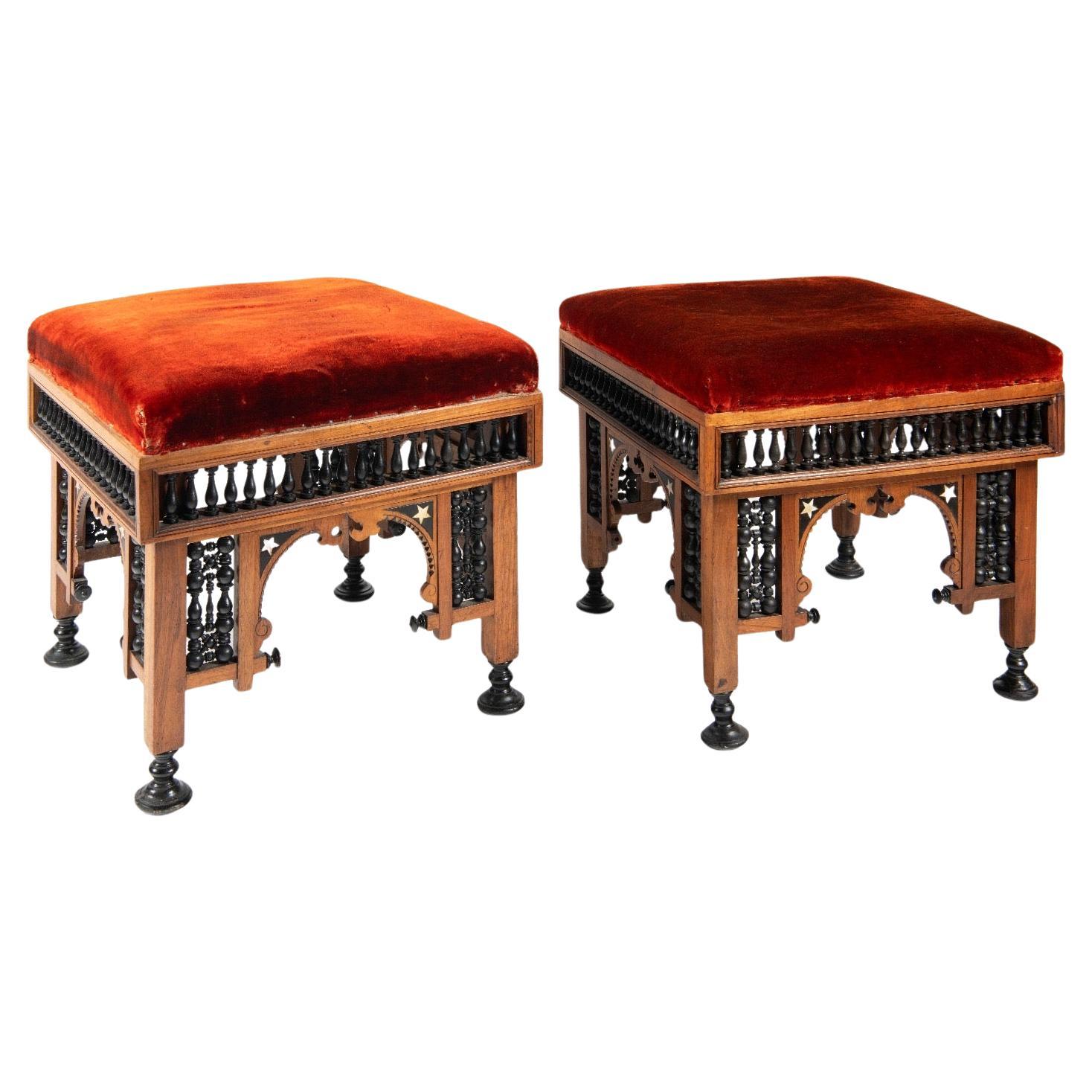 Pair of stools by Giuseppe Parvis (1831-1909)
