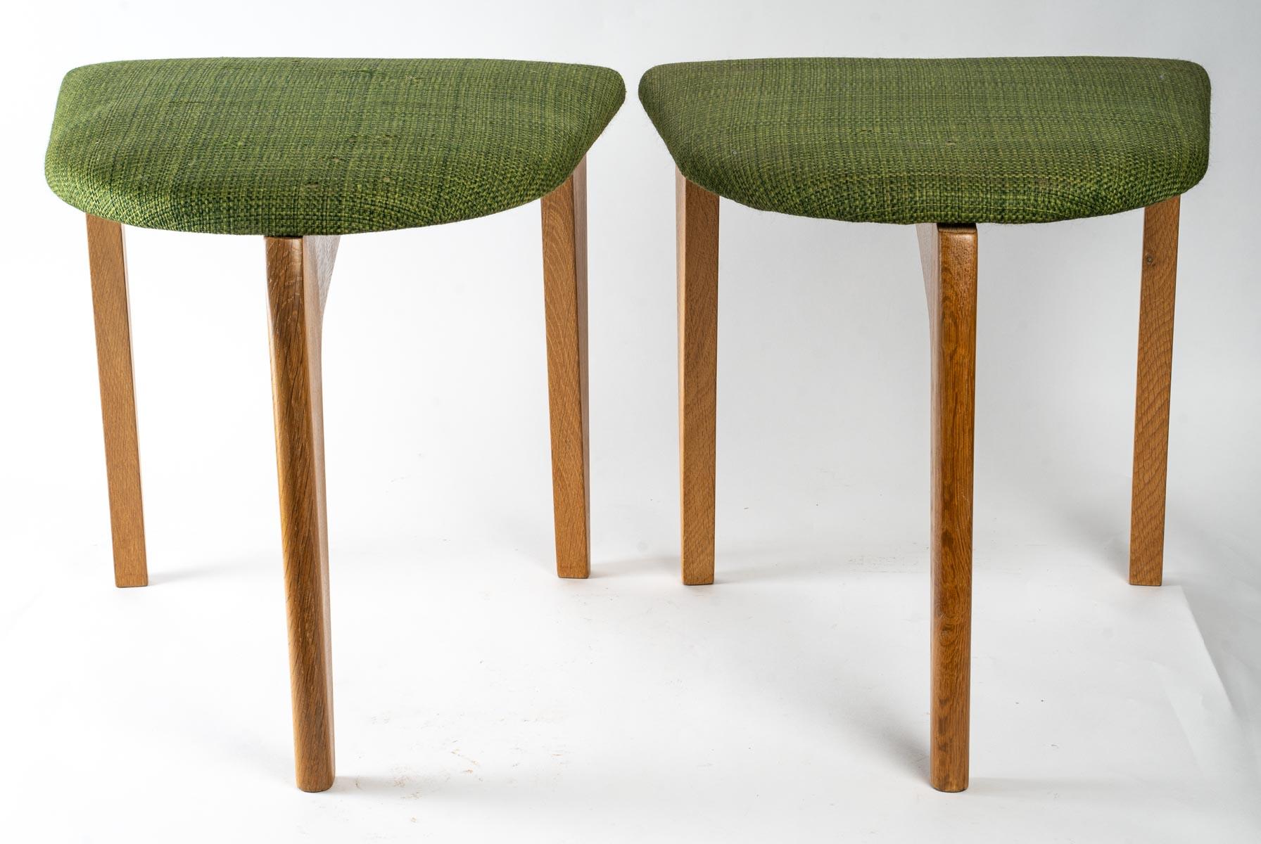 Pair of Stools by Guillerme and Chambon For Sale 4