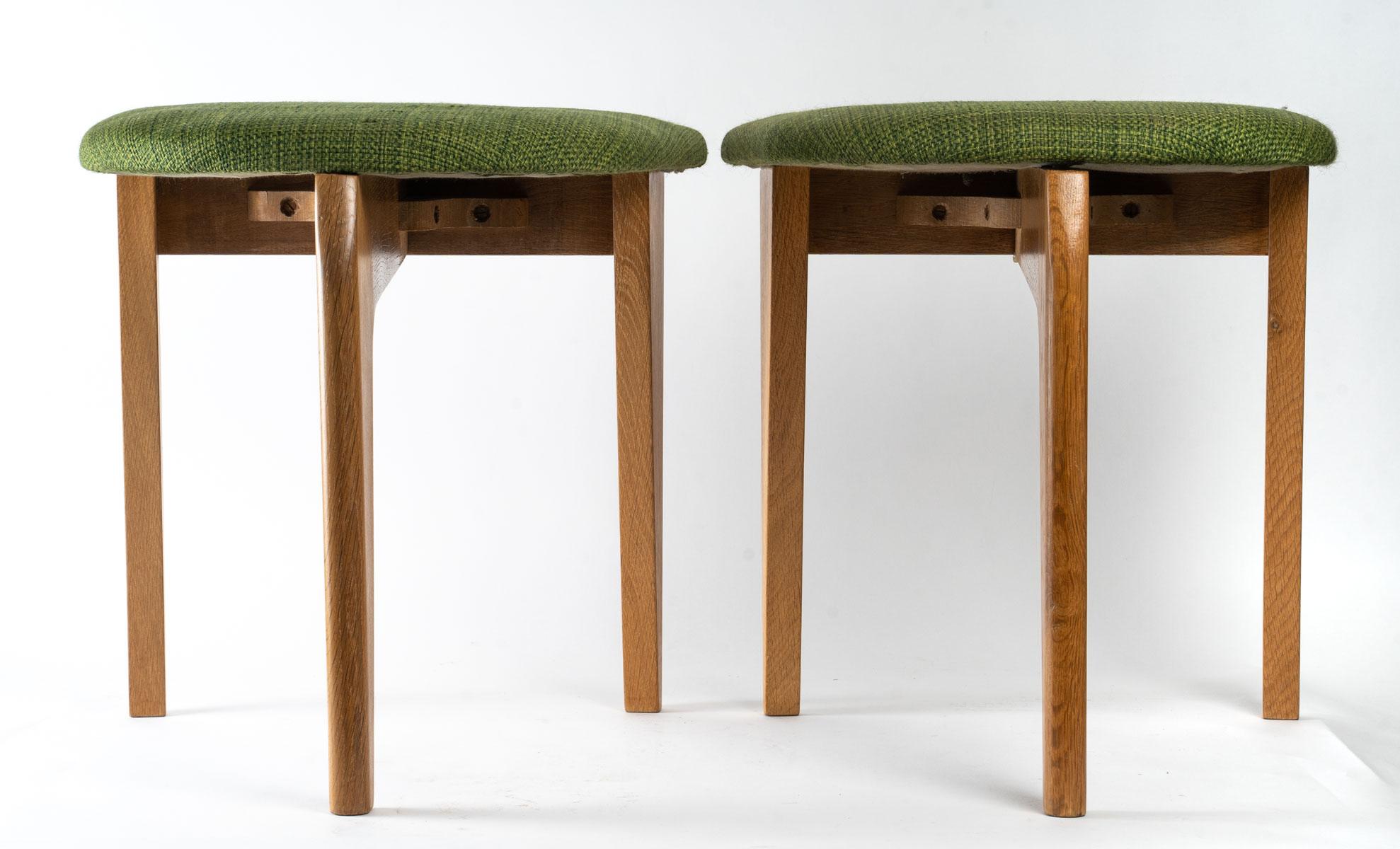 Pair of Stools by Guillerme and Chambon For Sale 3