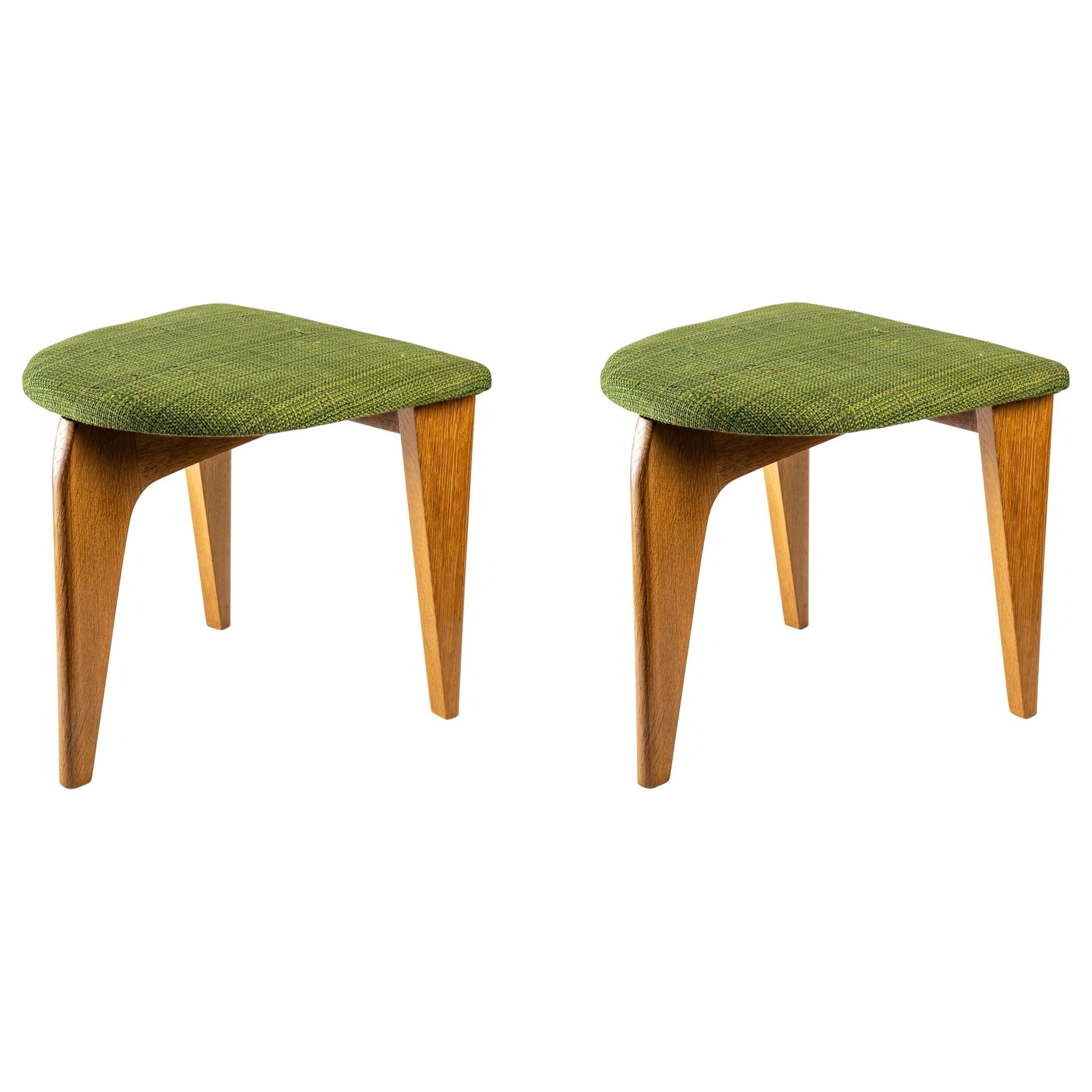 Pair of Stools by Guillerme and Chambon For Sale