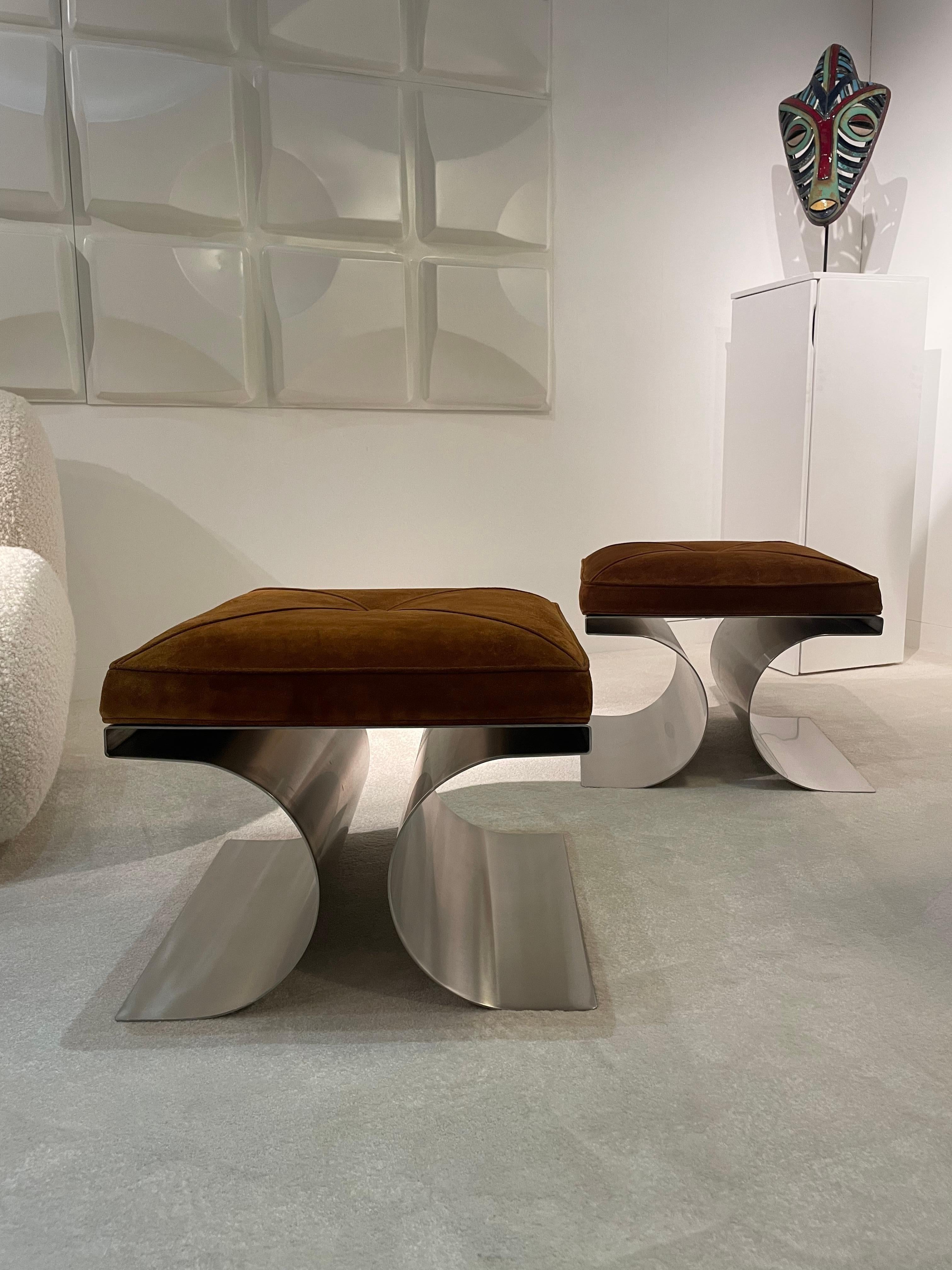 Pair of stools by Michel Boyer  3