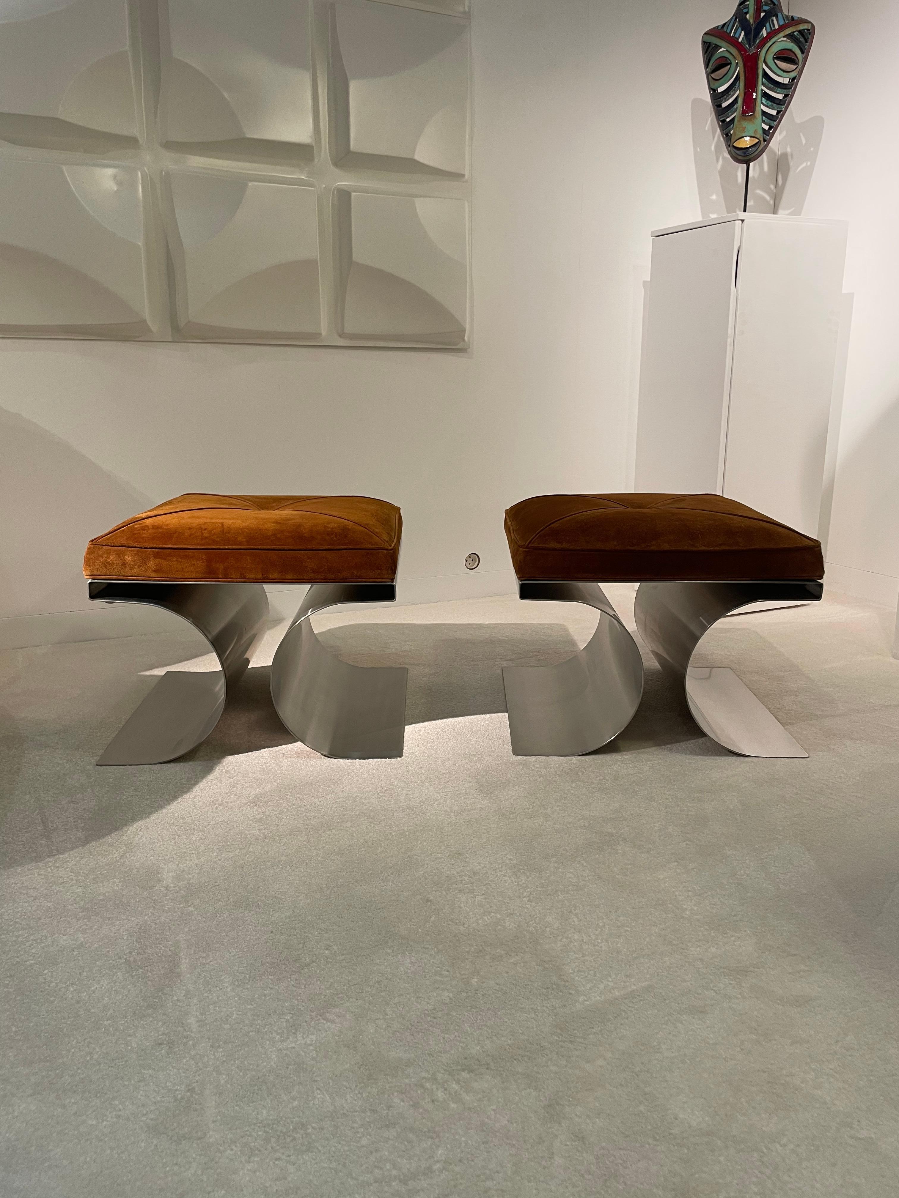Pair of stools by Michel Boyer  4