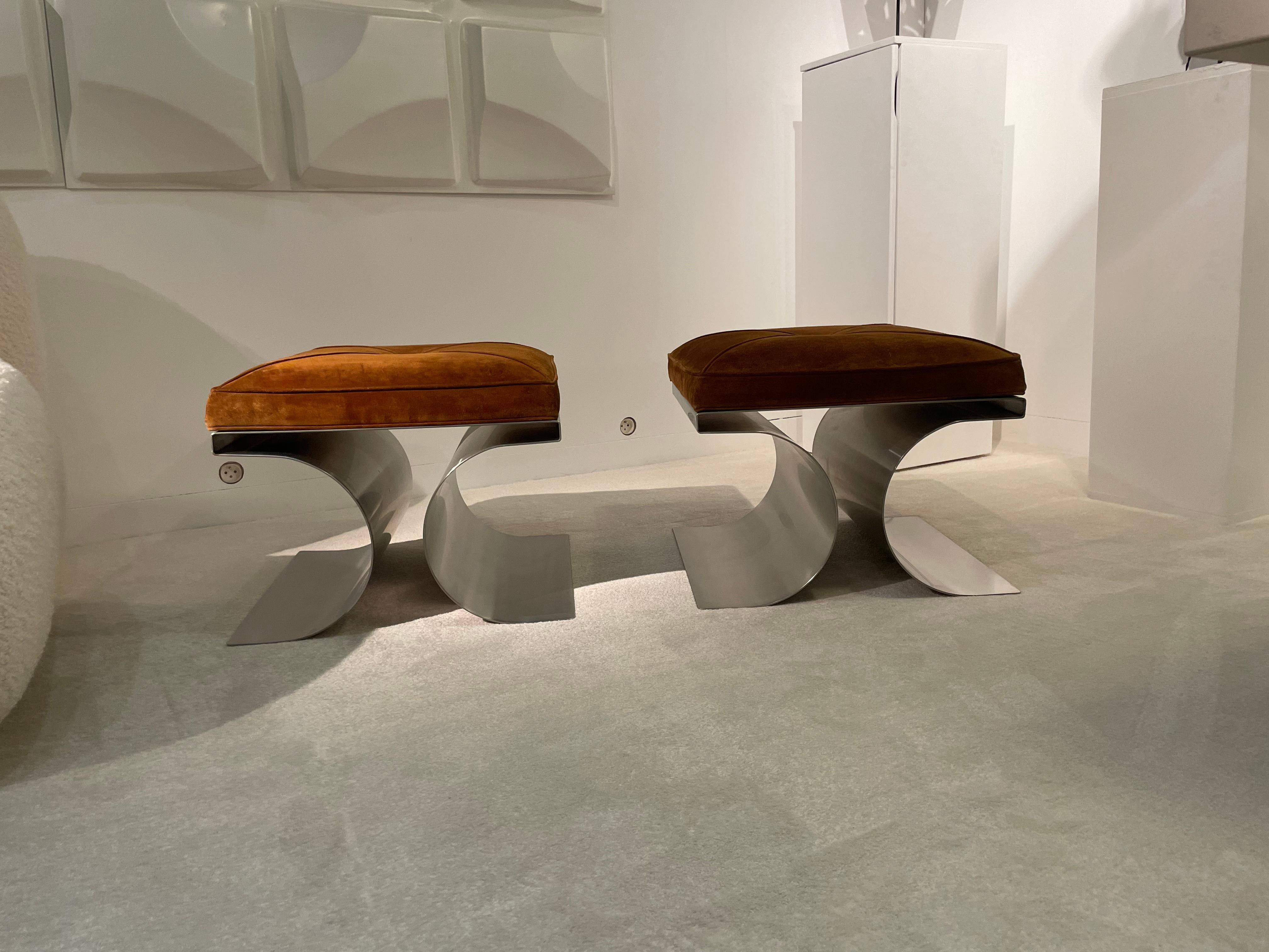Pair of stools by Michel Boyer  5