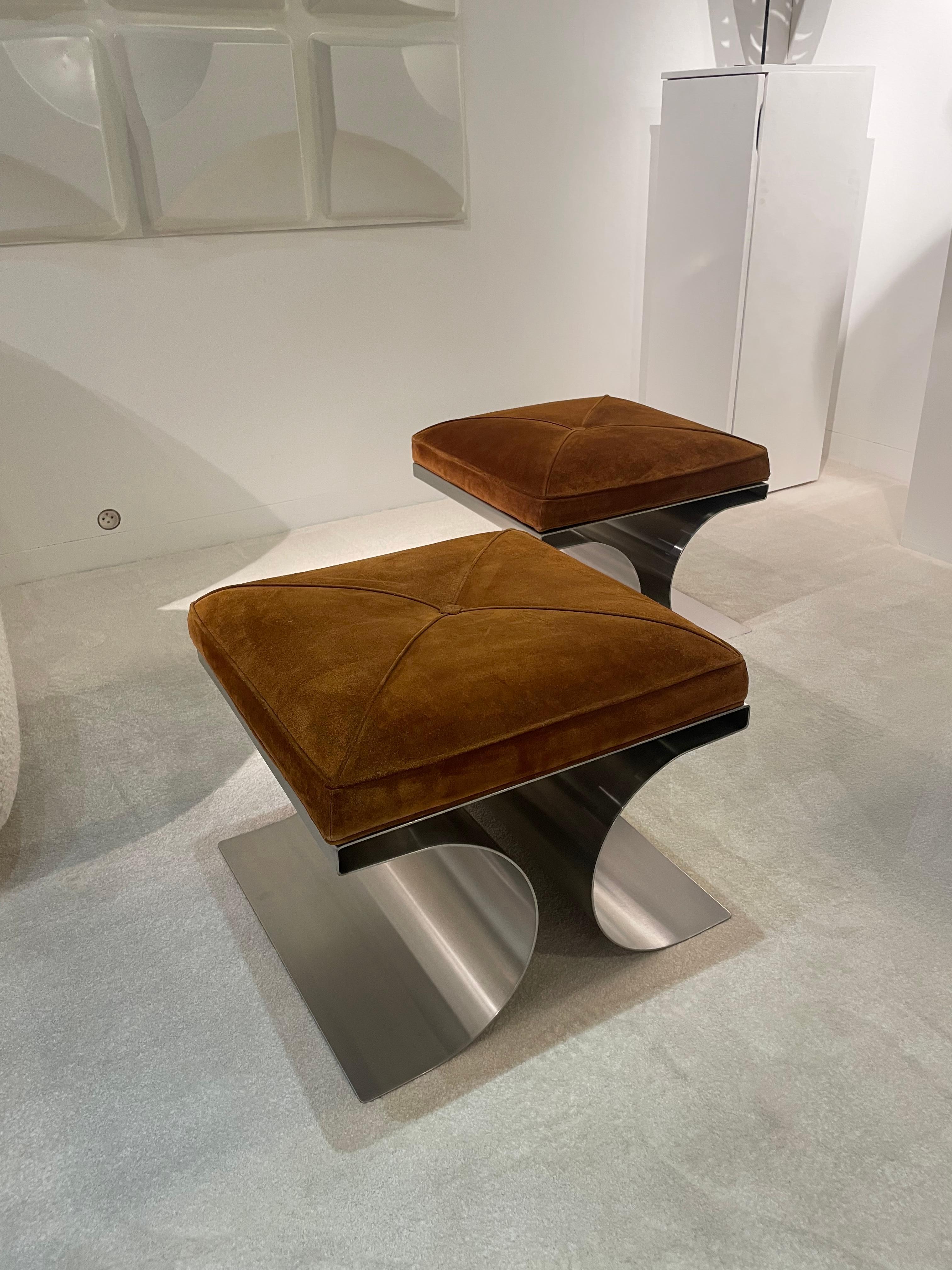 Pair of stools by Michel Boyer  2