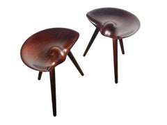 Pair of Stools by Mogens Lassen for Cabinetmaker K. Thomsen