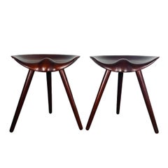 Pair of Stools by Mogens Lassen for Cabinetmaker K. Thomsen