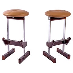 Vintage Pair of Stools by Novo Rumo, Mid-Century Modern Brazilian, 1960s