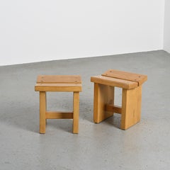 Pair of stools by René Martin, La Plagne circa 1960
