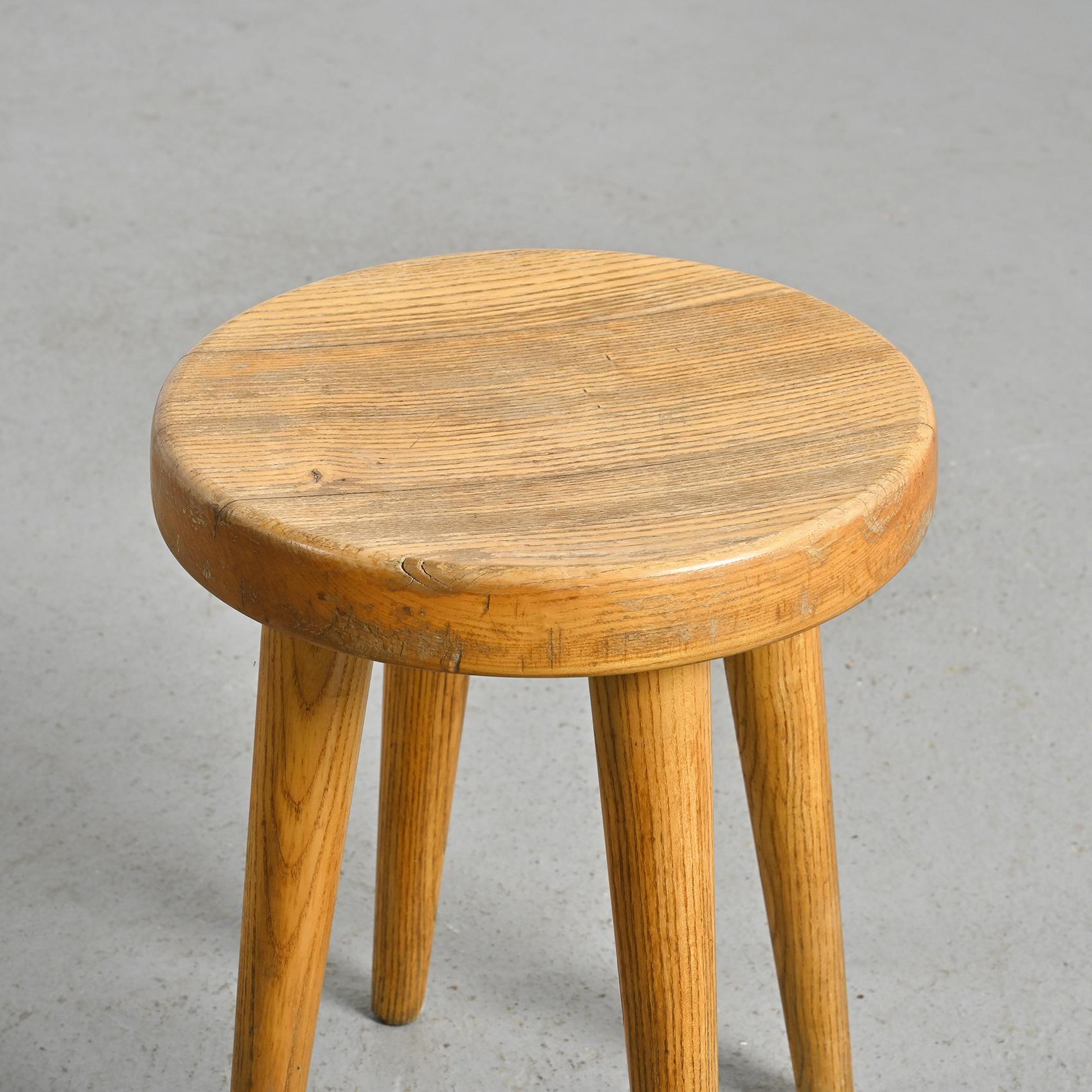French Pair of Stools by René Martin, Méribel circa 1965